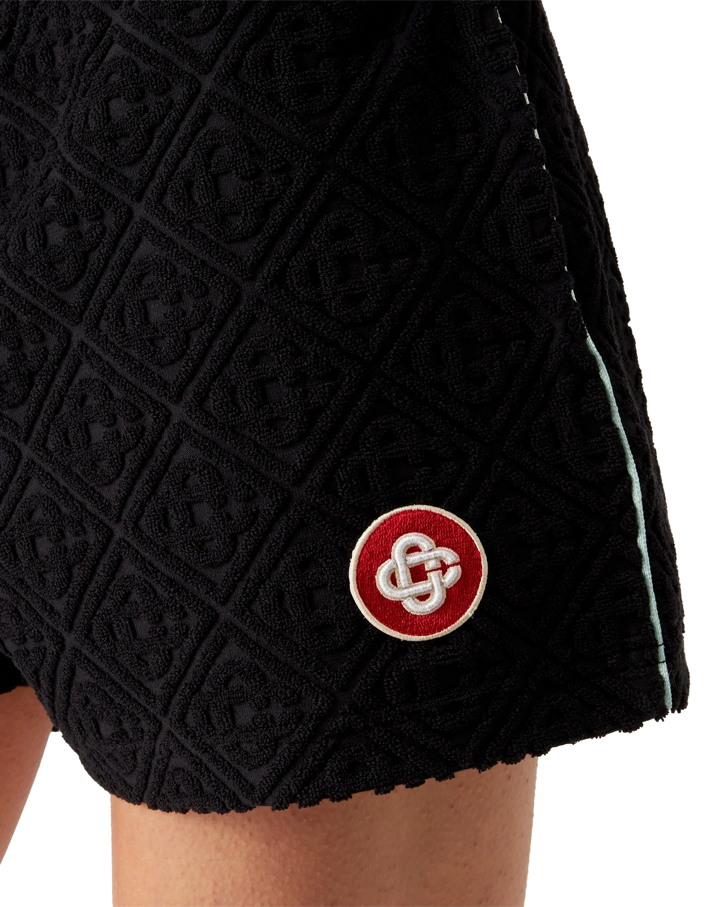 Short en tissu éponge jacquard monogrammé