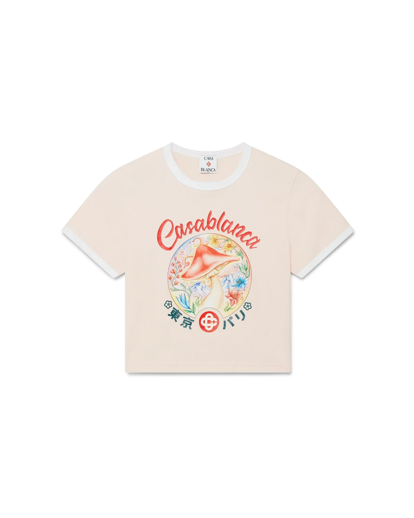 T-shirt court à manches courtes et emblème champignon