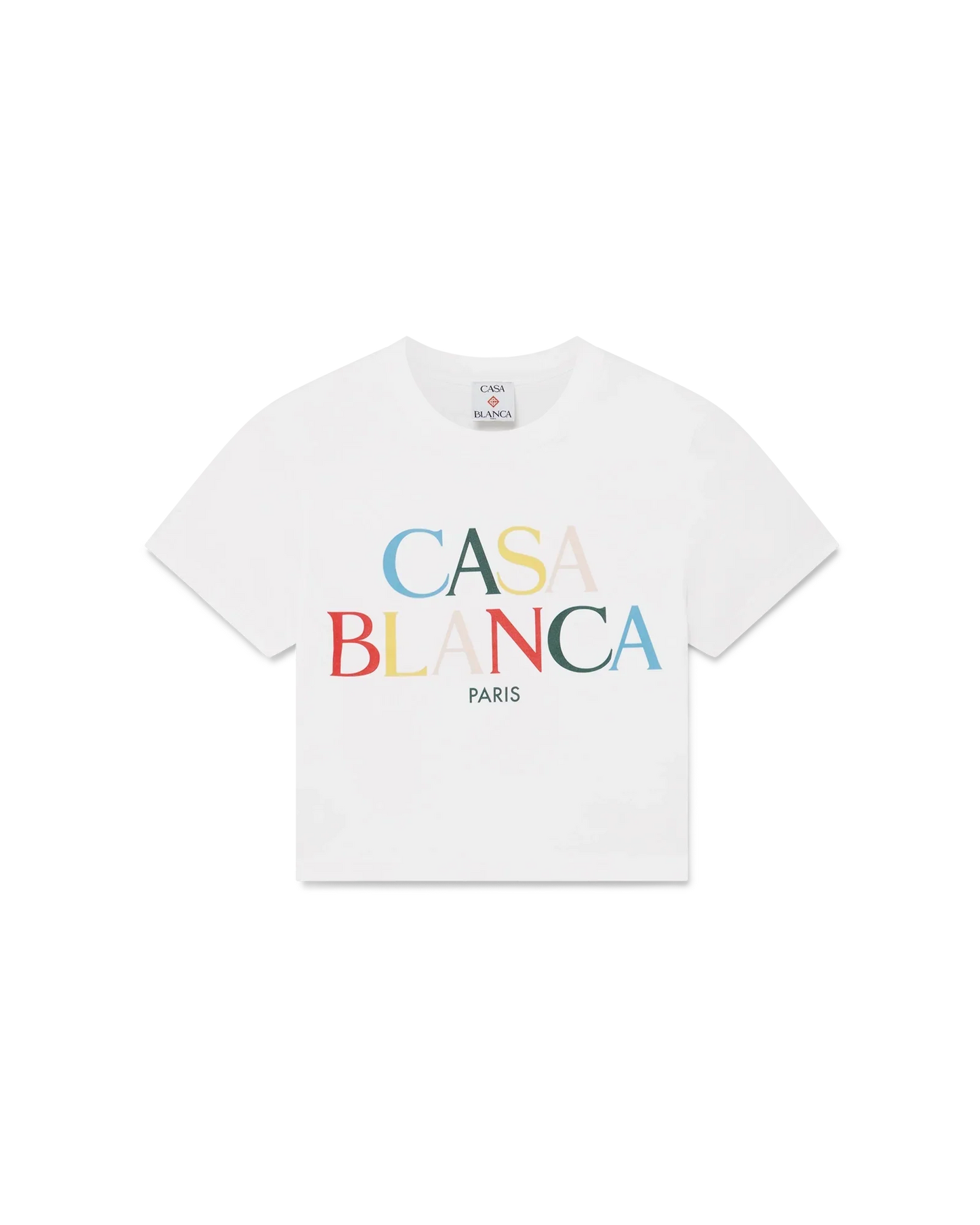 T-shirt court à manches courtes et logo empilé