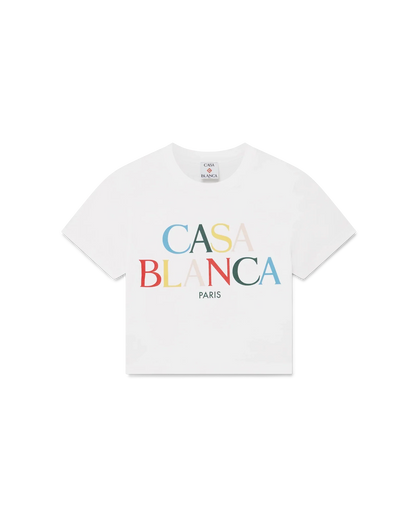 T-shirt court à manches courtes et logo empilé