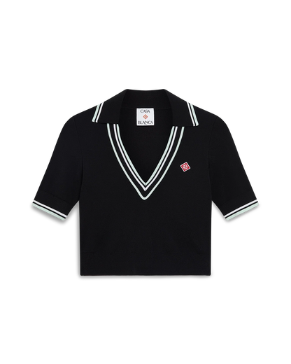 Polo en viscose à col en V