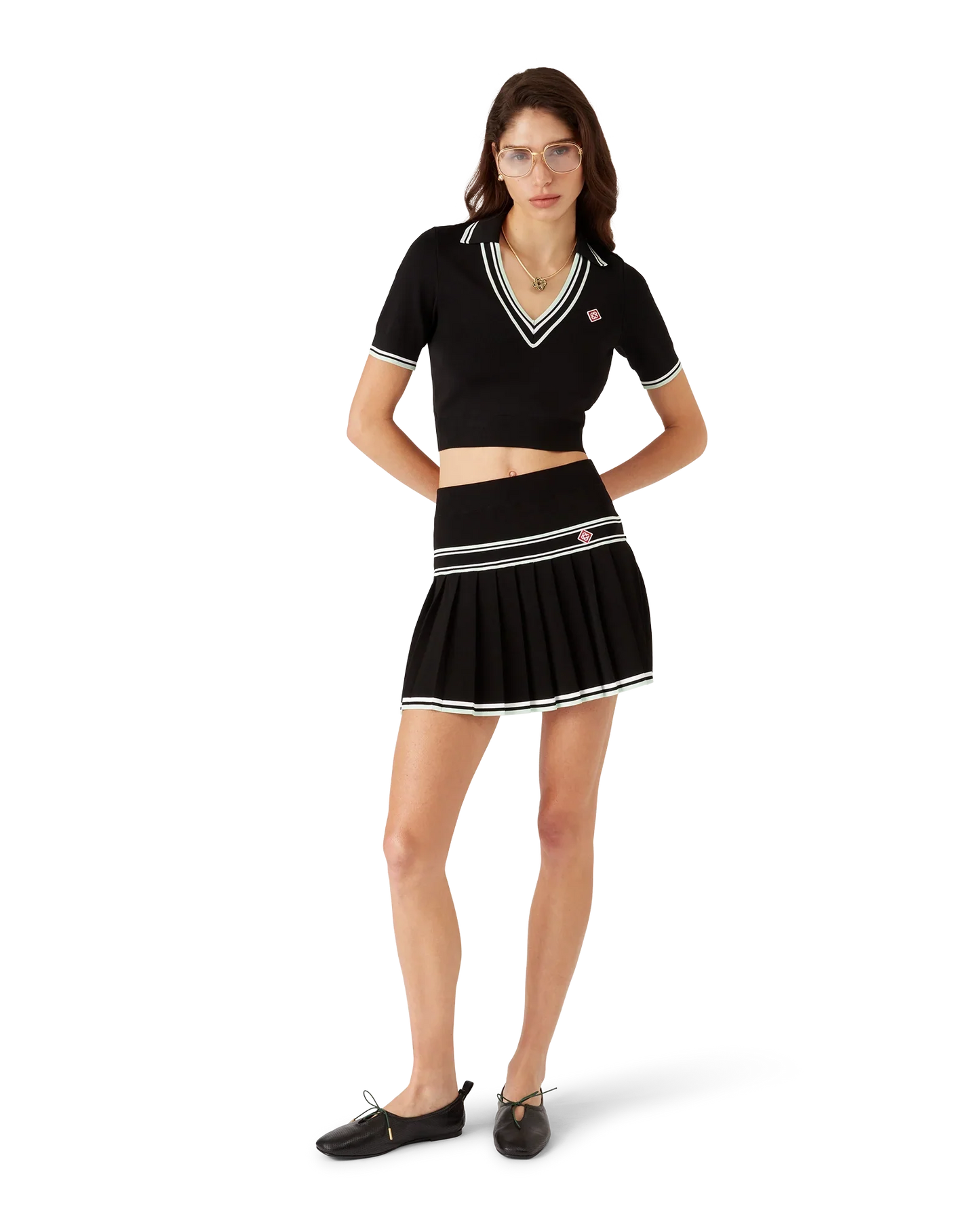 Polo en viscose à col en V