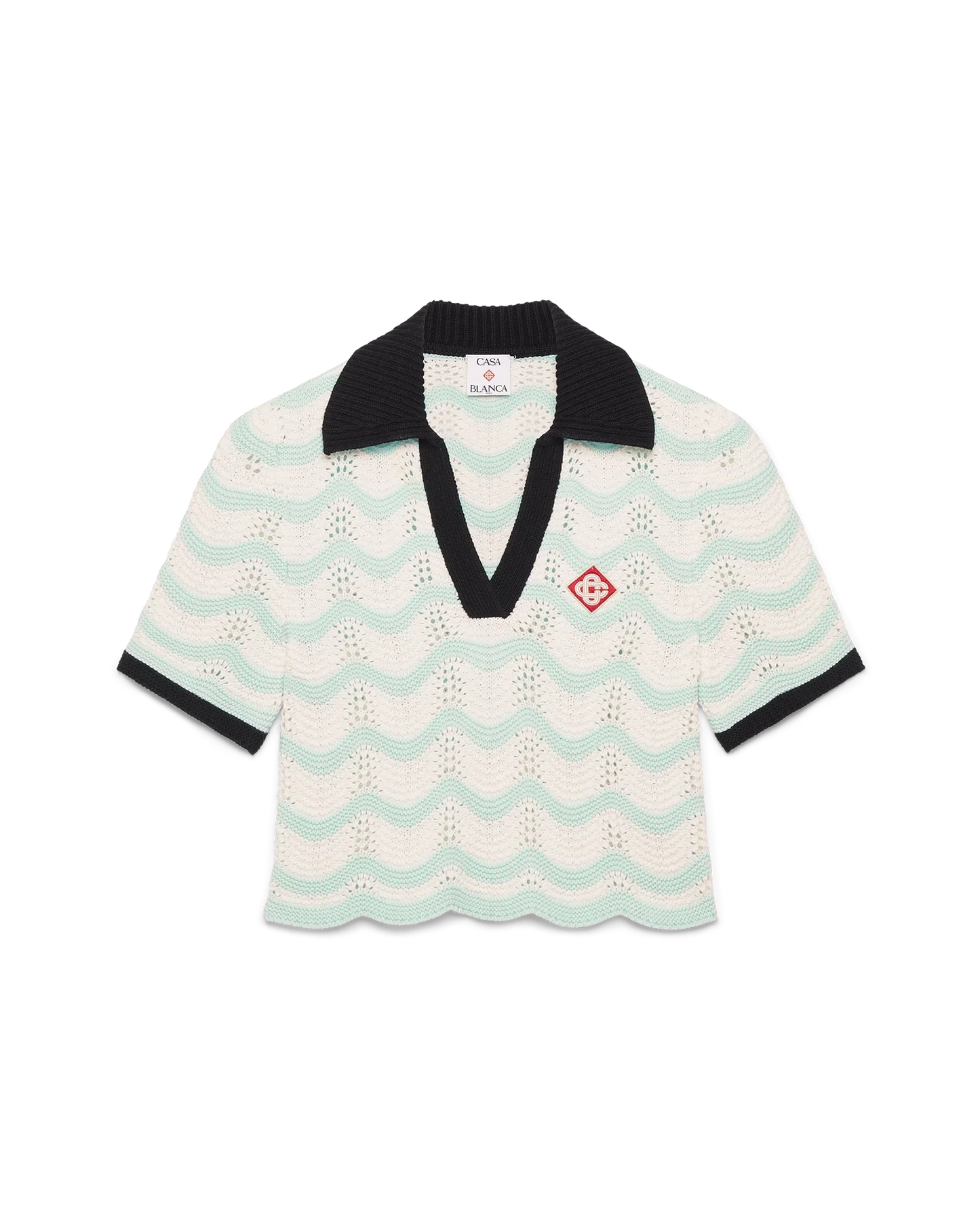 Polo court au crochet Cotton Wave