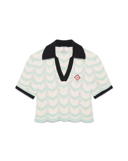 Polo court au crochet Cotton Wave