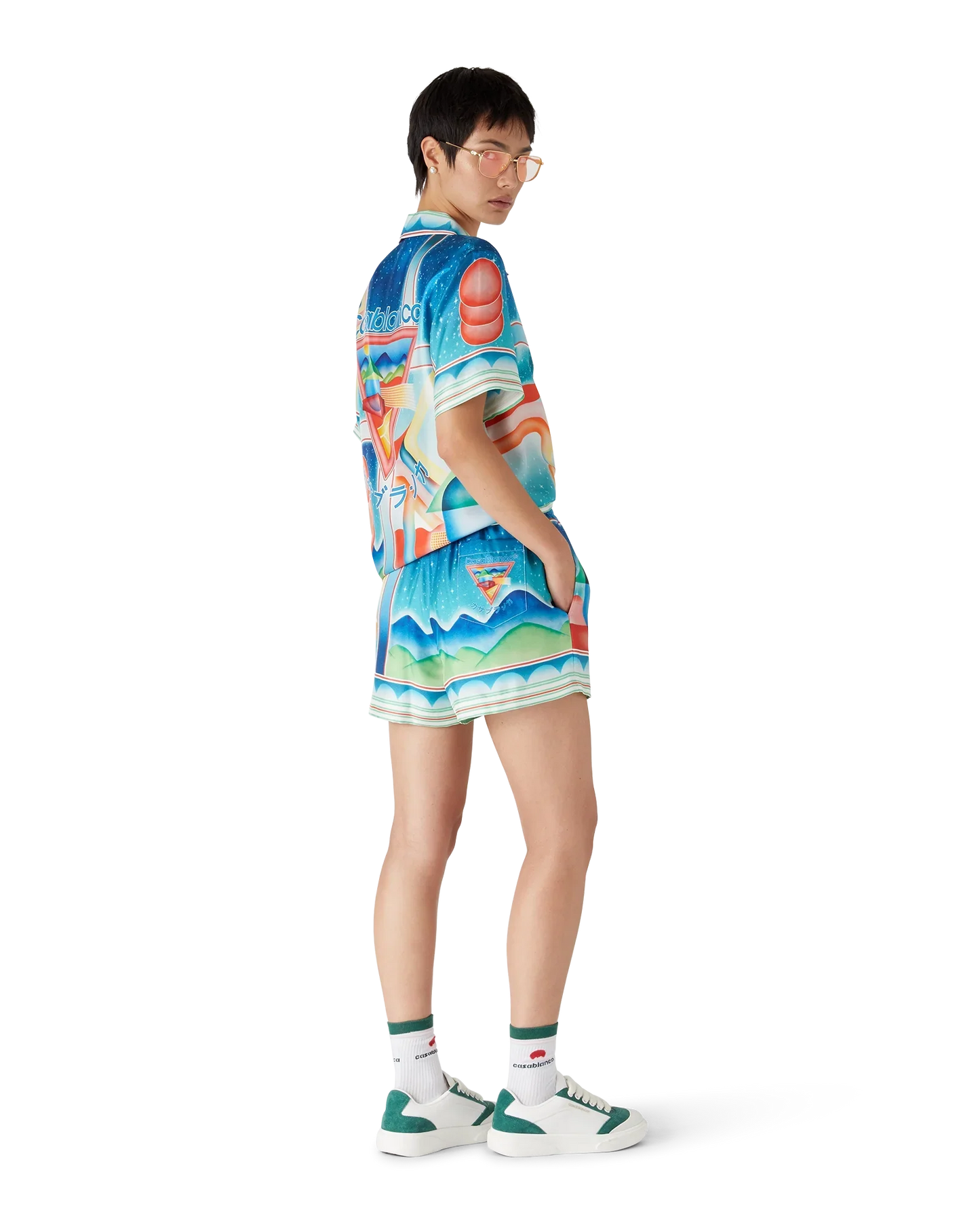 Shorts en soie Galaxy Court