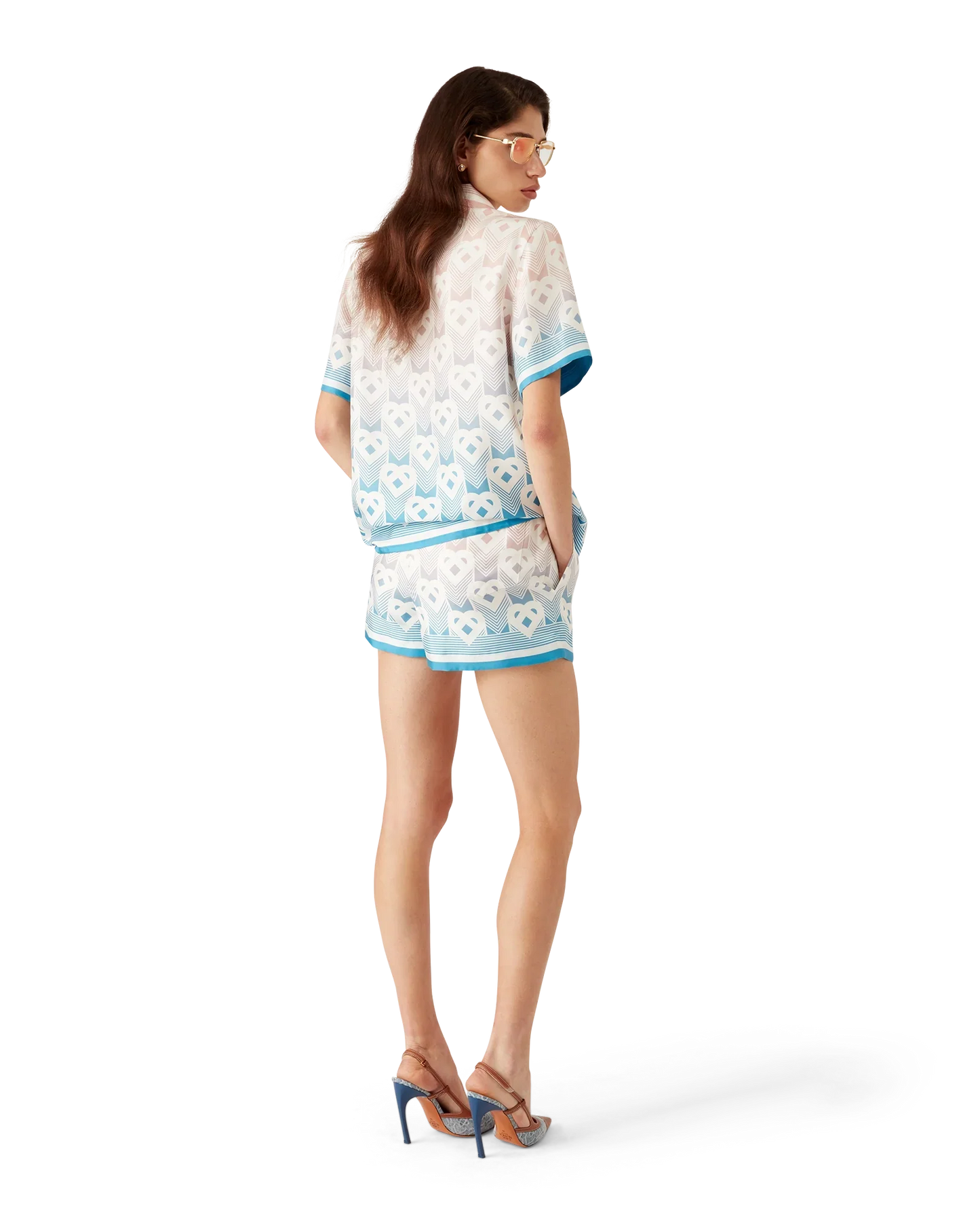 Short en soie Monogram Cœur Dégradé