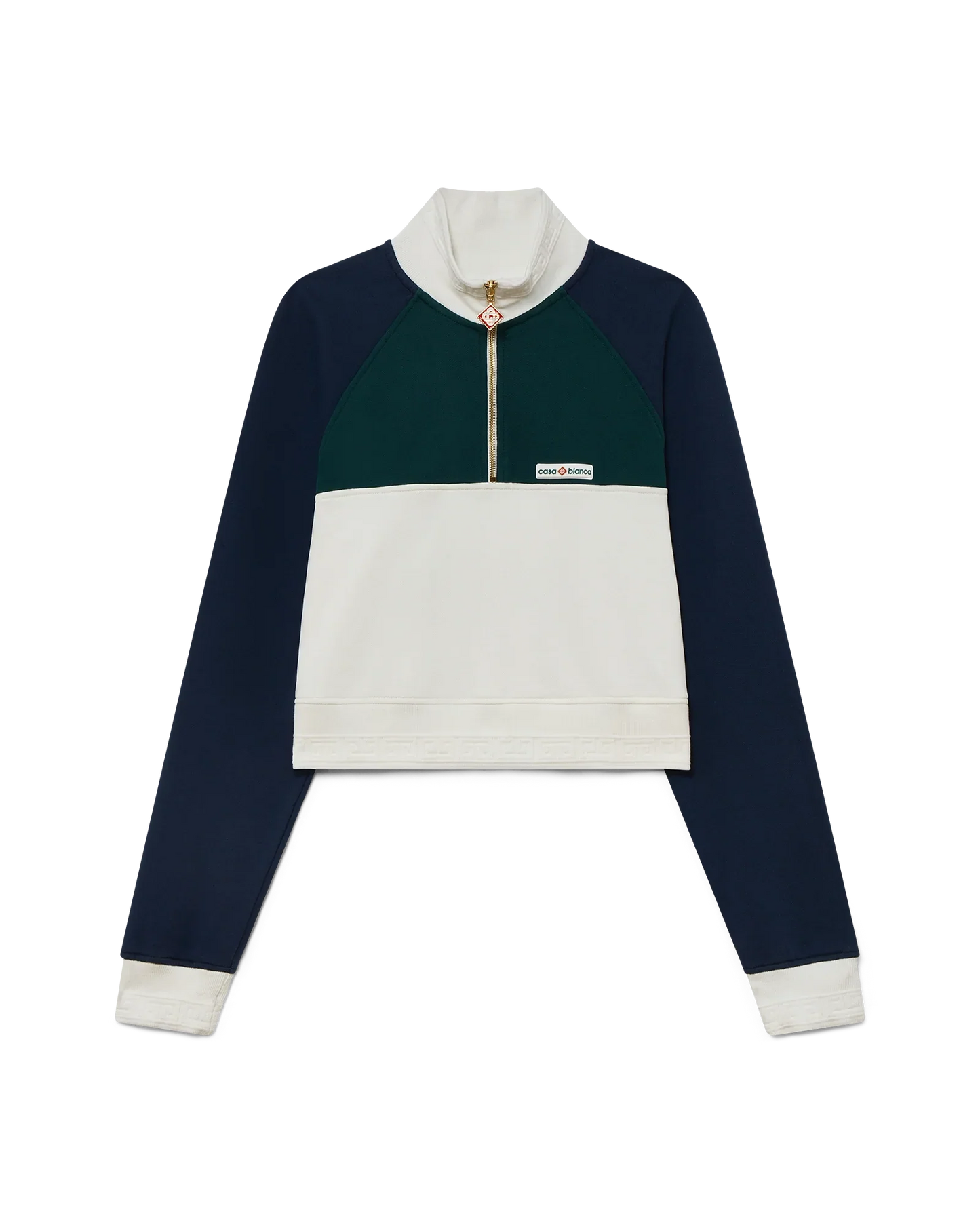 Sweat-shirt court zippé colorblock