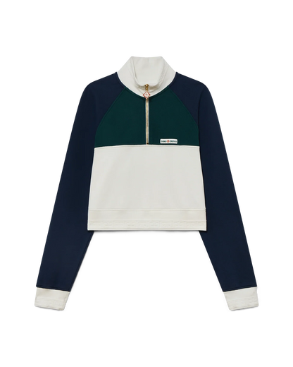 Sweat-shirt court zippé colorblock