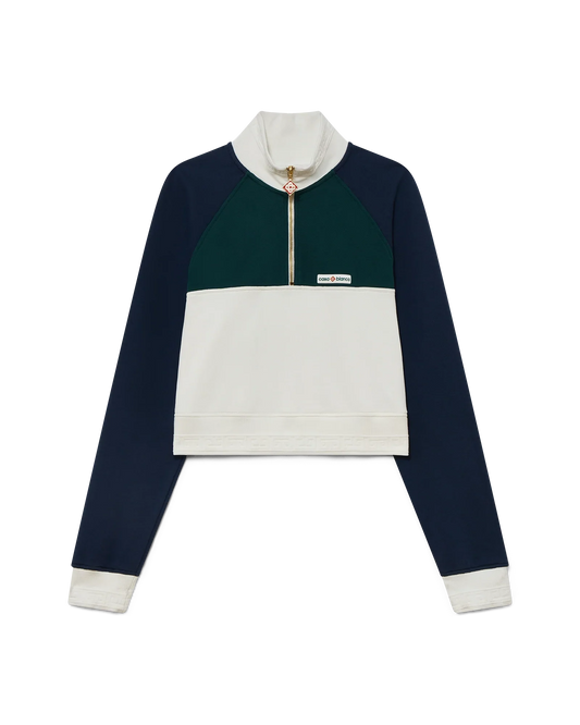 Colourblock Quarter Zip Cropped Sweatshirt