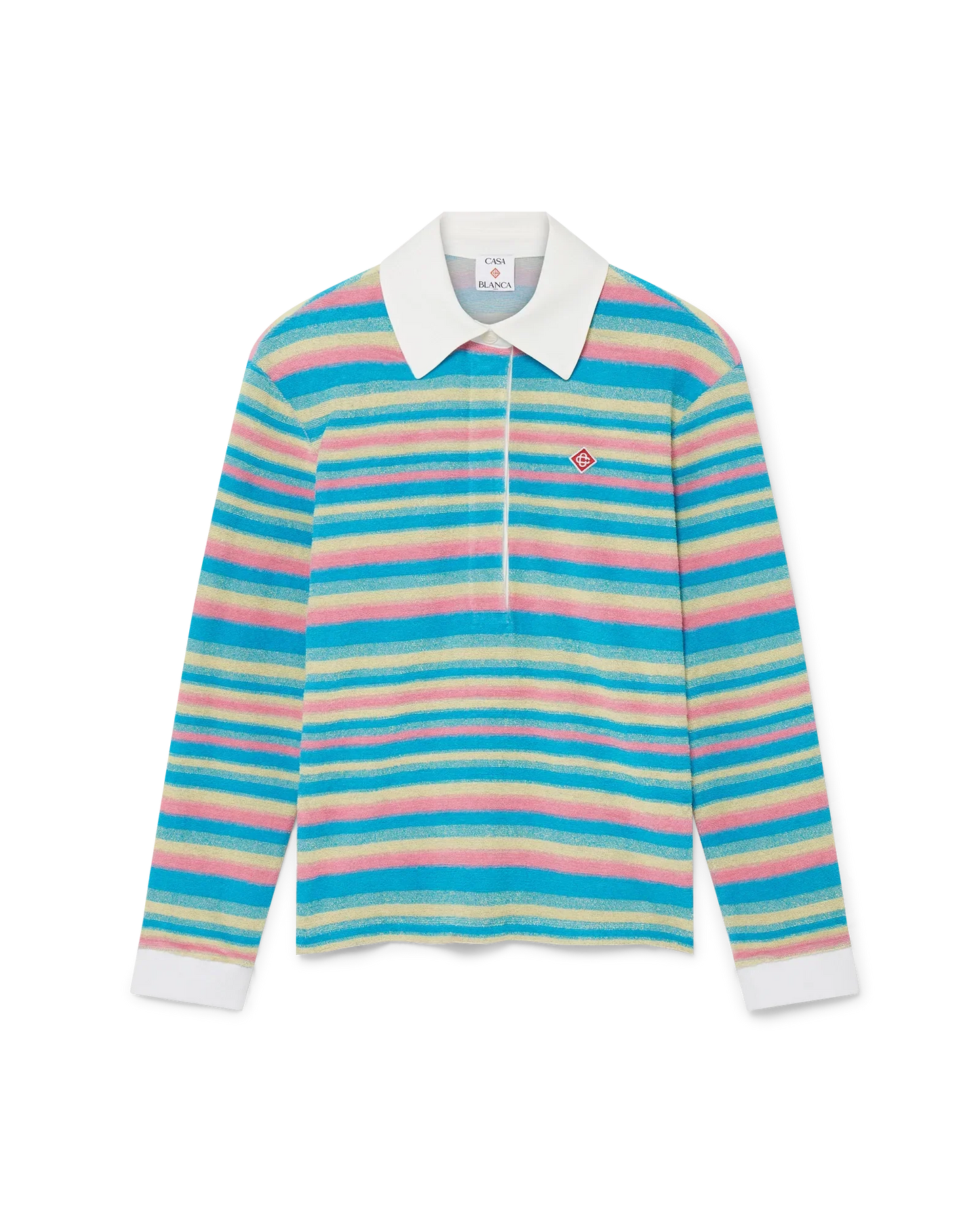 Polo en tissu éponge rayé