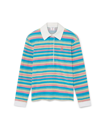 Polo en tissu éponge rayé
