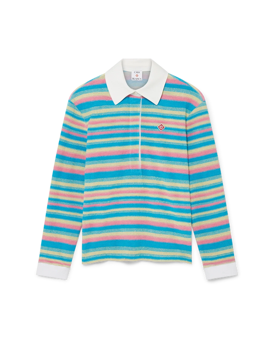Stripe Towelling Polo Shirt