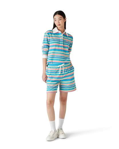 Polo en tissu éponge rayé
