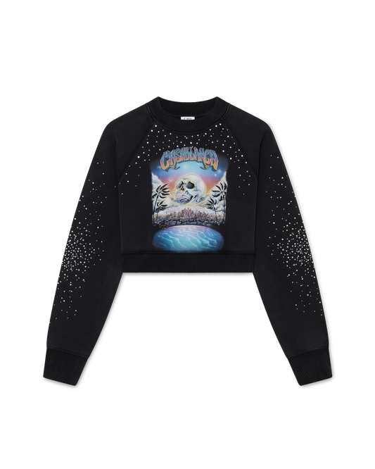 La Pr¨¦monition Crystal Embellished Cropped Sweatshirt