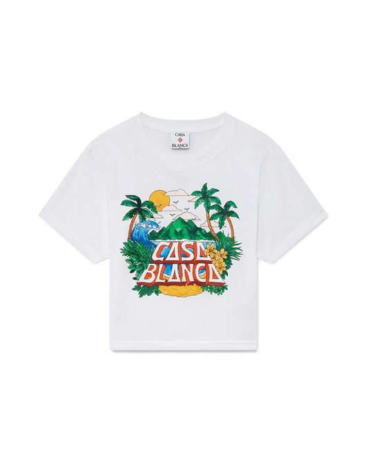 Casa Beach Wave Cropped Short Sleeve T-Shirt