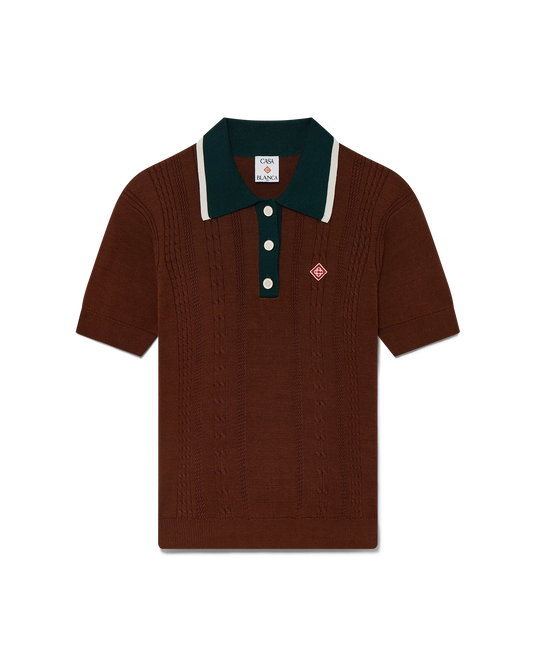 Cable Knit Polo Shirt