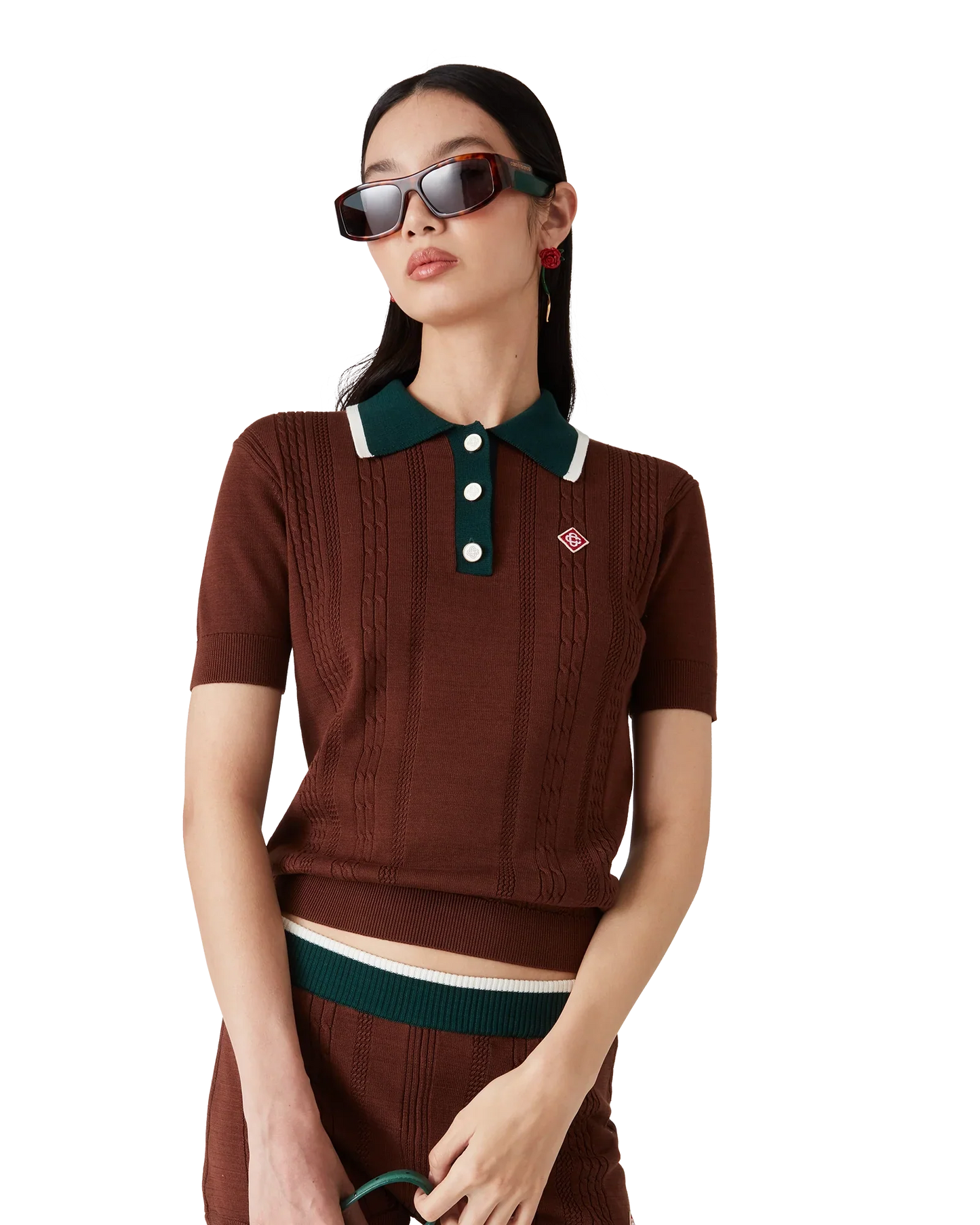 Polo en maille torsadée