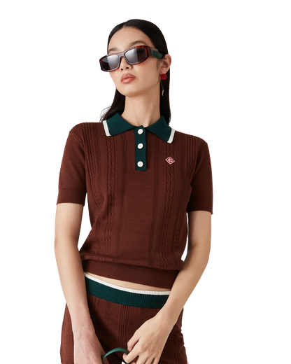 Polo en maille torsadée
