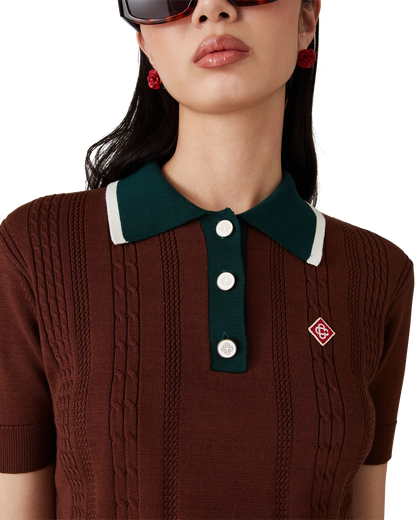 Polo en maille torsadée