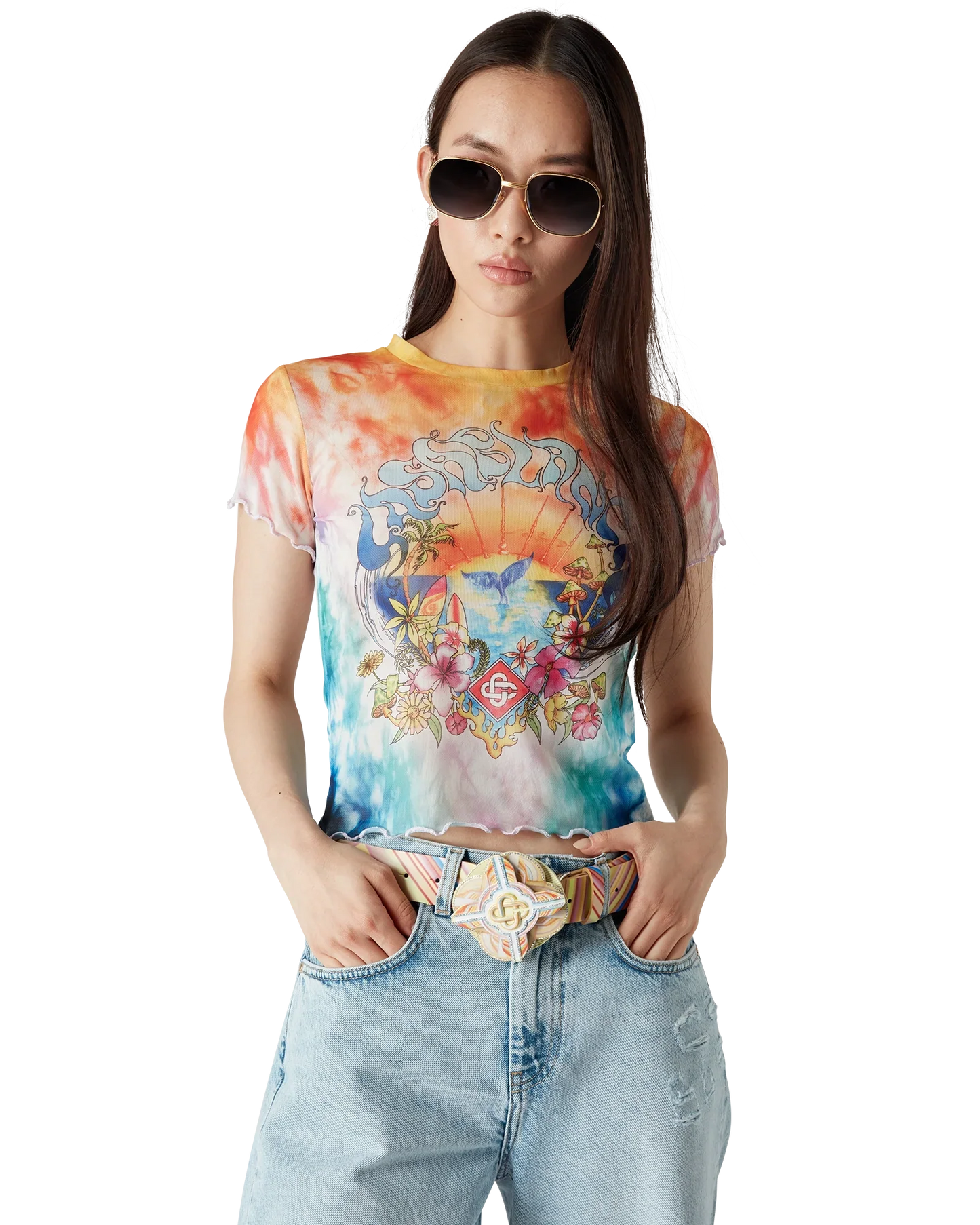T-shirt à manches courtes en maille Tie-Dye « Surf Trip »