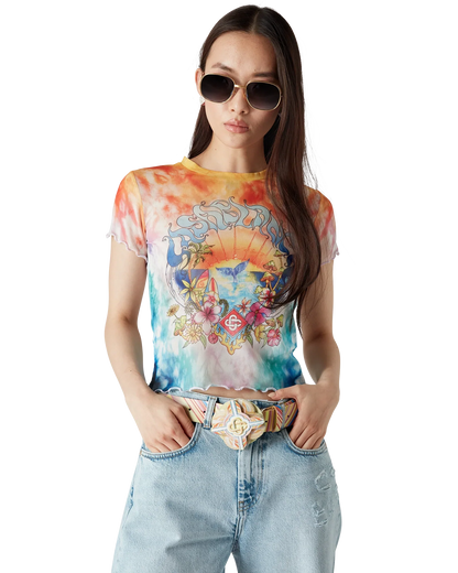 T-shirt à manches courtes en maille Tie-Dye « Surf Trip »