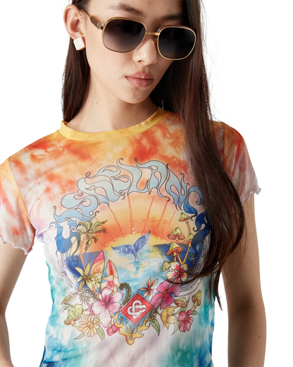 T-shirt à manches courtes en maille Tie-Dye « Surf Trip »