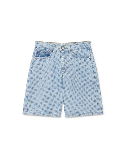 Crystal Embellished Denim Shorts