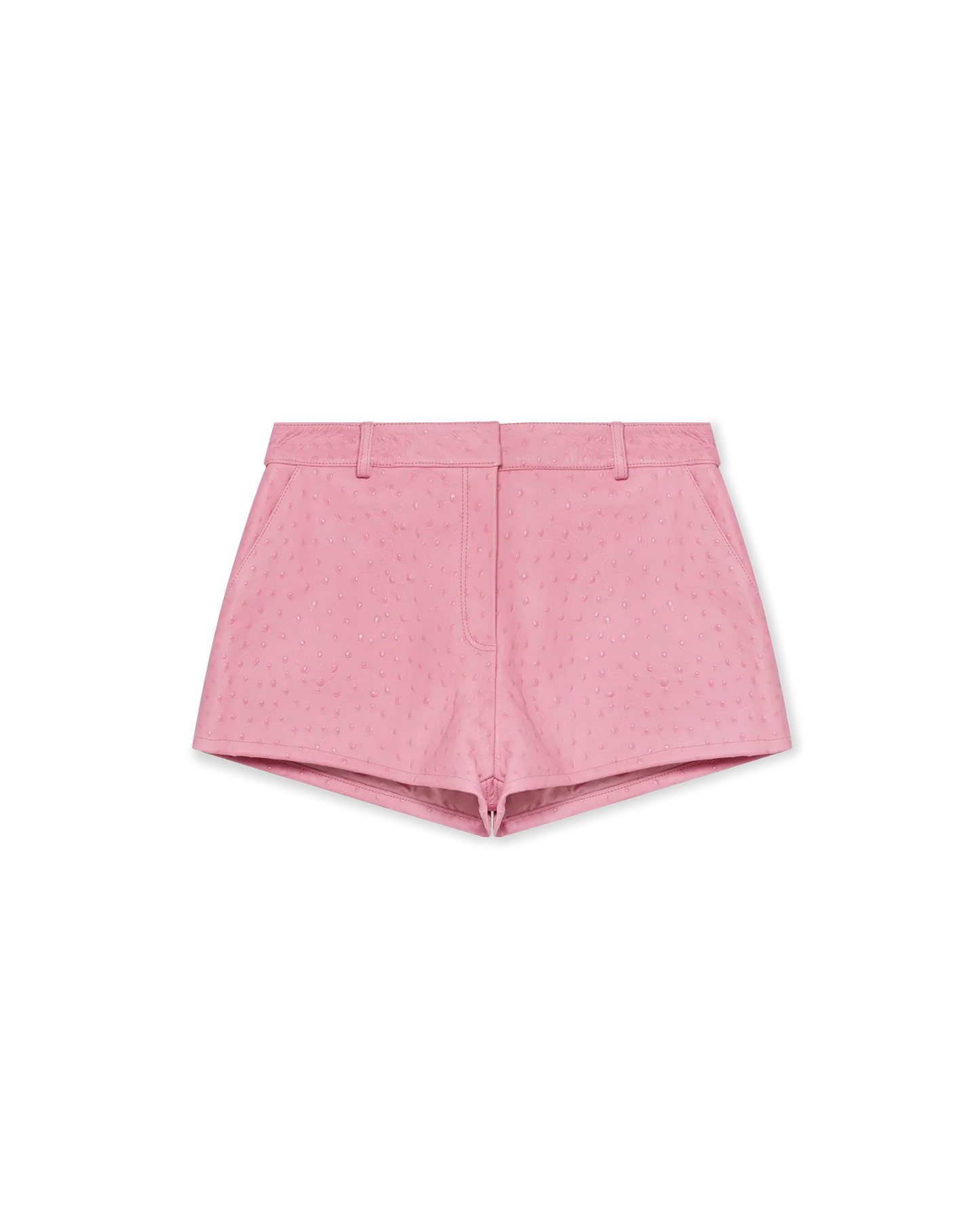 Shorts mini en cuir gaufré
