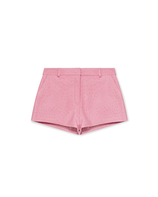 Embossed Leather Mini Shorts