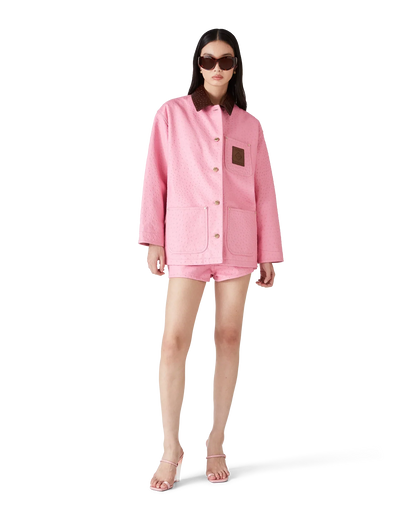 Shorts mini en cuir gaufré